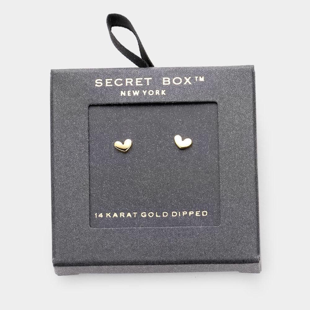 14K Gold Dipped Metal Heart Stud Earrings - Jewelry Store by Erik Rayo