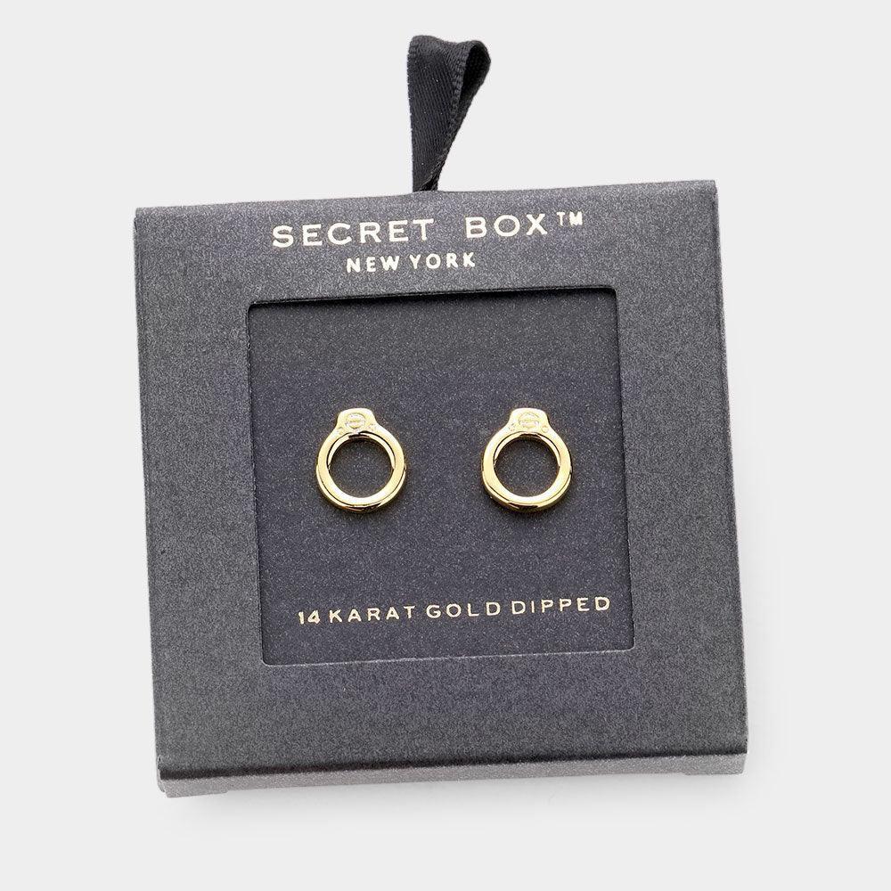 14K Gold Dipped Open Metal Stud Earrings - Jewelry Store by Erik Rayo