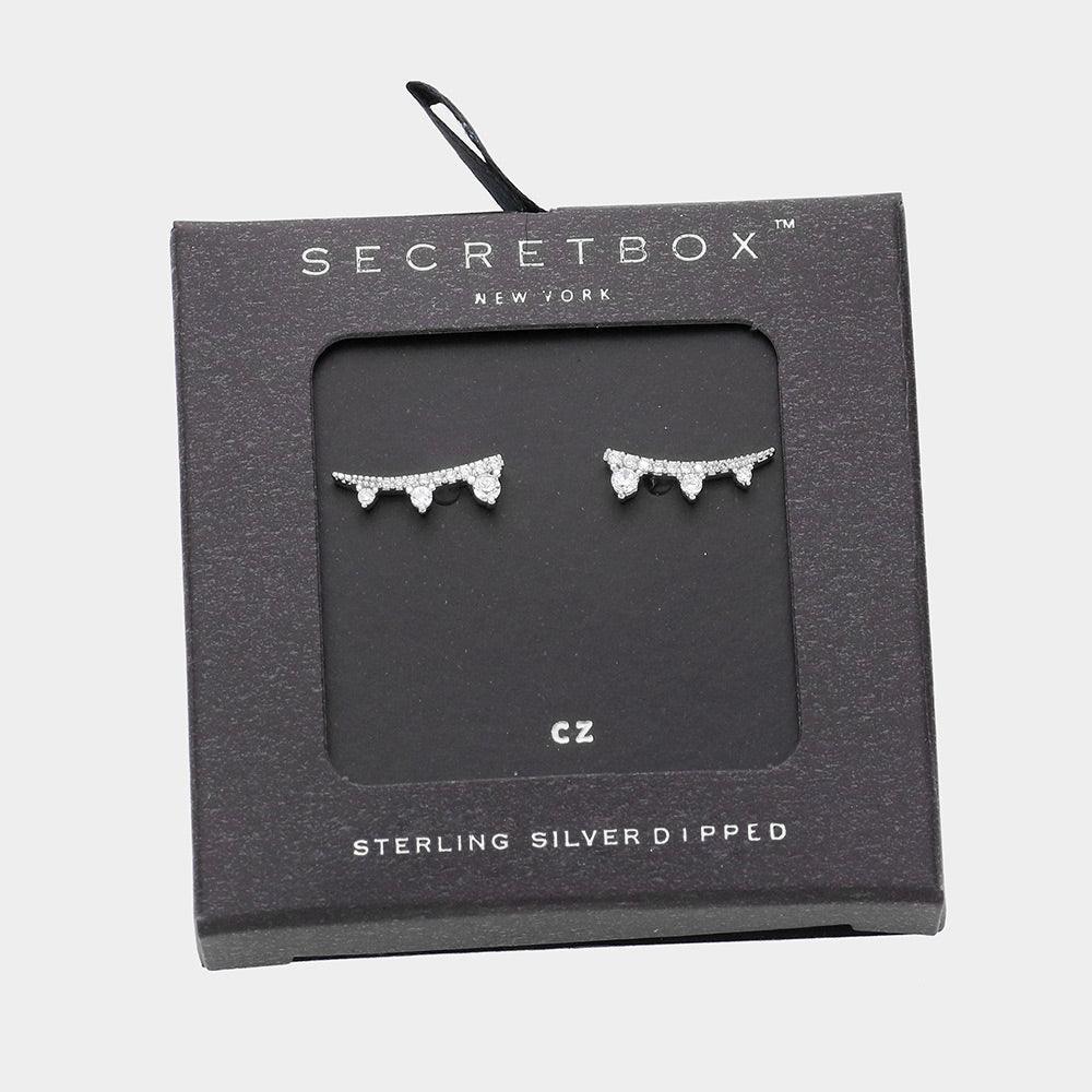 Silver Sterling Silver Dipped CZ Stone Paved Stud Earrings - Jewelry Store by Erik Rayo