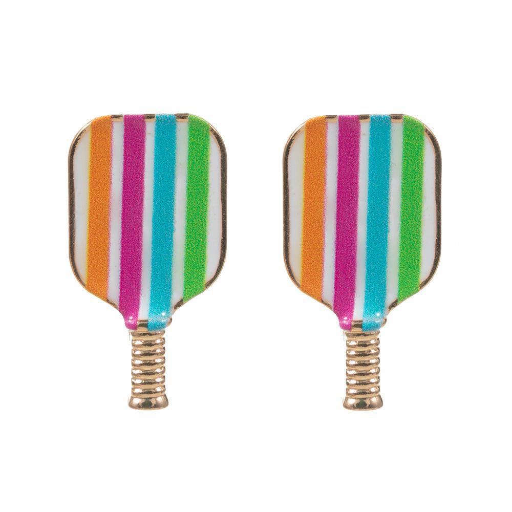 Enamel Pickleball Paddle Stud Earrings
