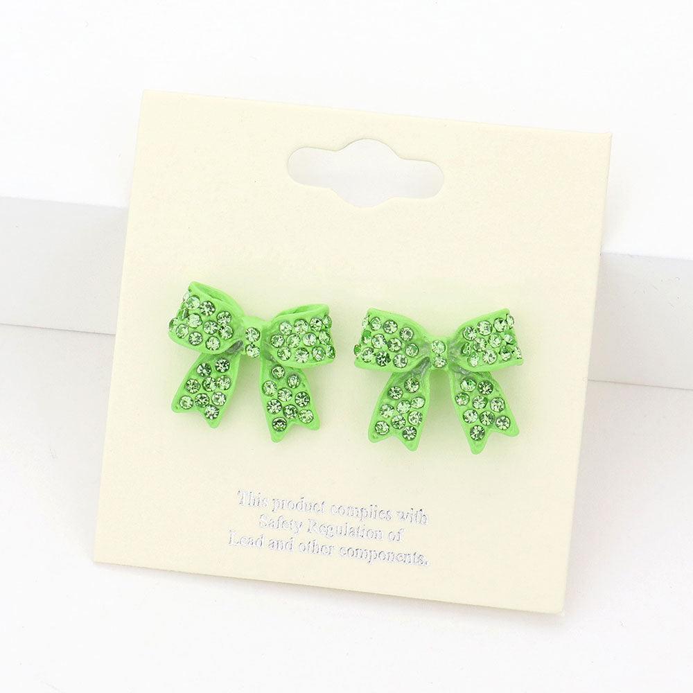 Pave bow stud earrings - Jewelry Store by Erik Rayo