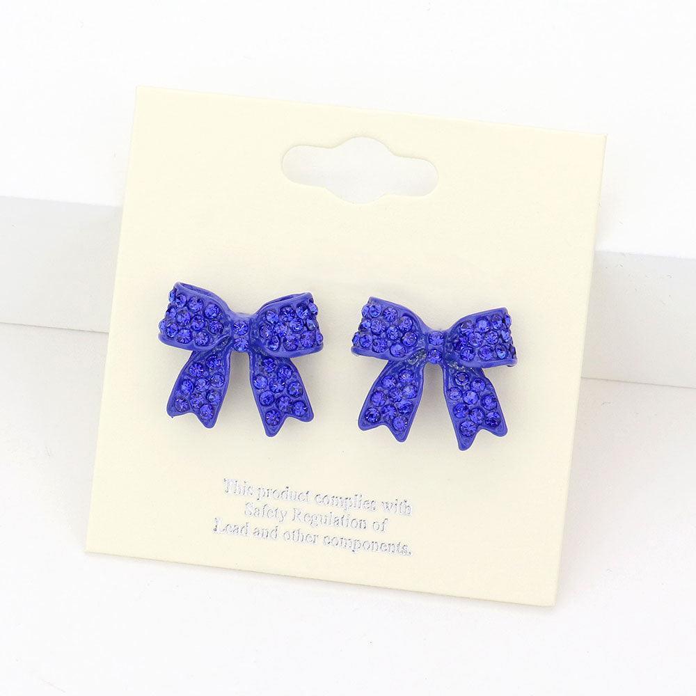 Pave bow stud earrings - Jewelry Store by Erik Rayo