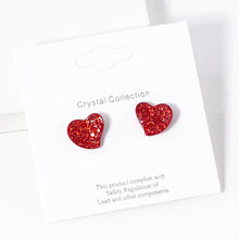 Load image into Gallery viewer, Stone Paved Heart Stud Earrings
