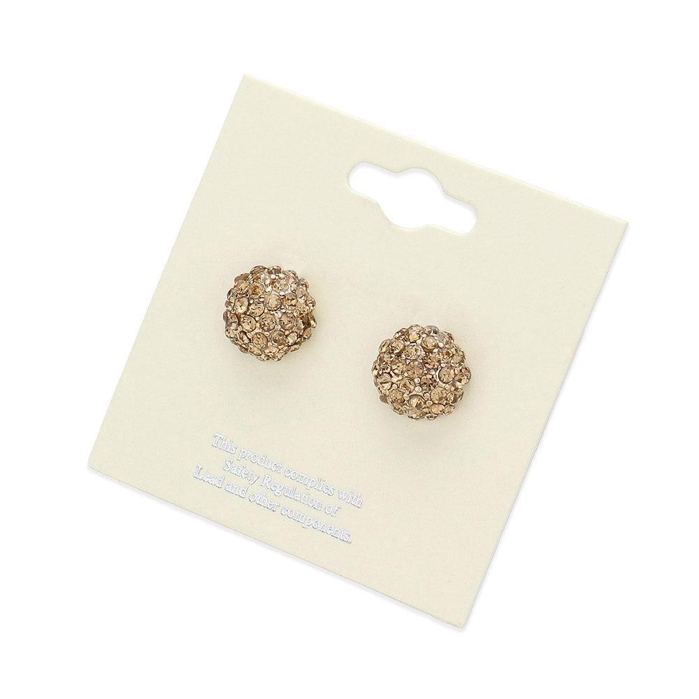 Crystal Paved Round Dome Stud Earrings - Jewelry Store by Erik Rayo