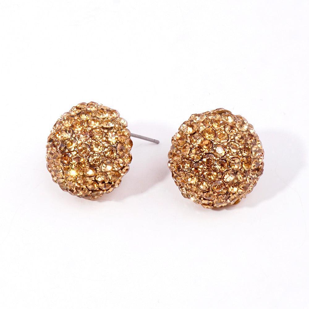 Rhinestone Embellished Dome Stud Evening Earrings - Jewelry Store by Erik Rayo