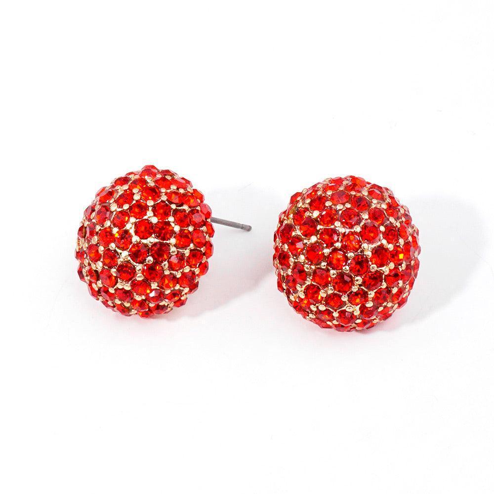 Rhinestone Embellished Dome Stud Evening Earrings - Jewelry Store by Erik Rayo