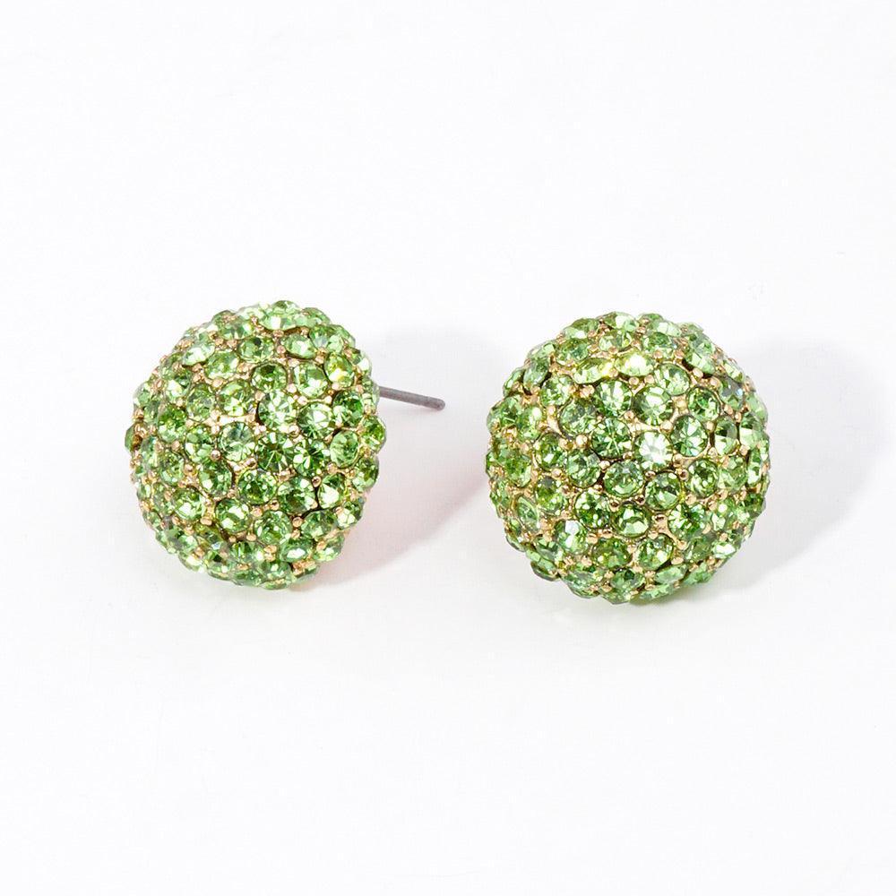 Rhinestone Embellished Dome Stud Evening Earrings - Jewelry Store by Erik Rayo