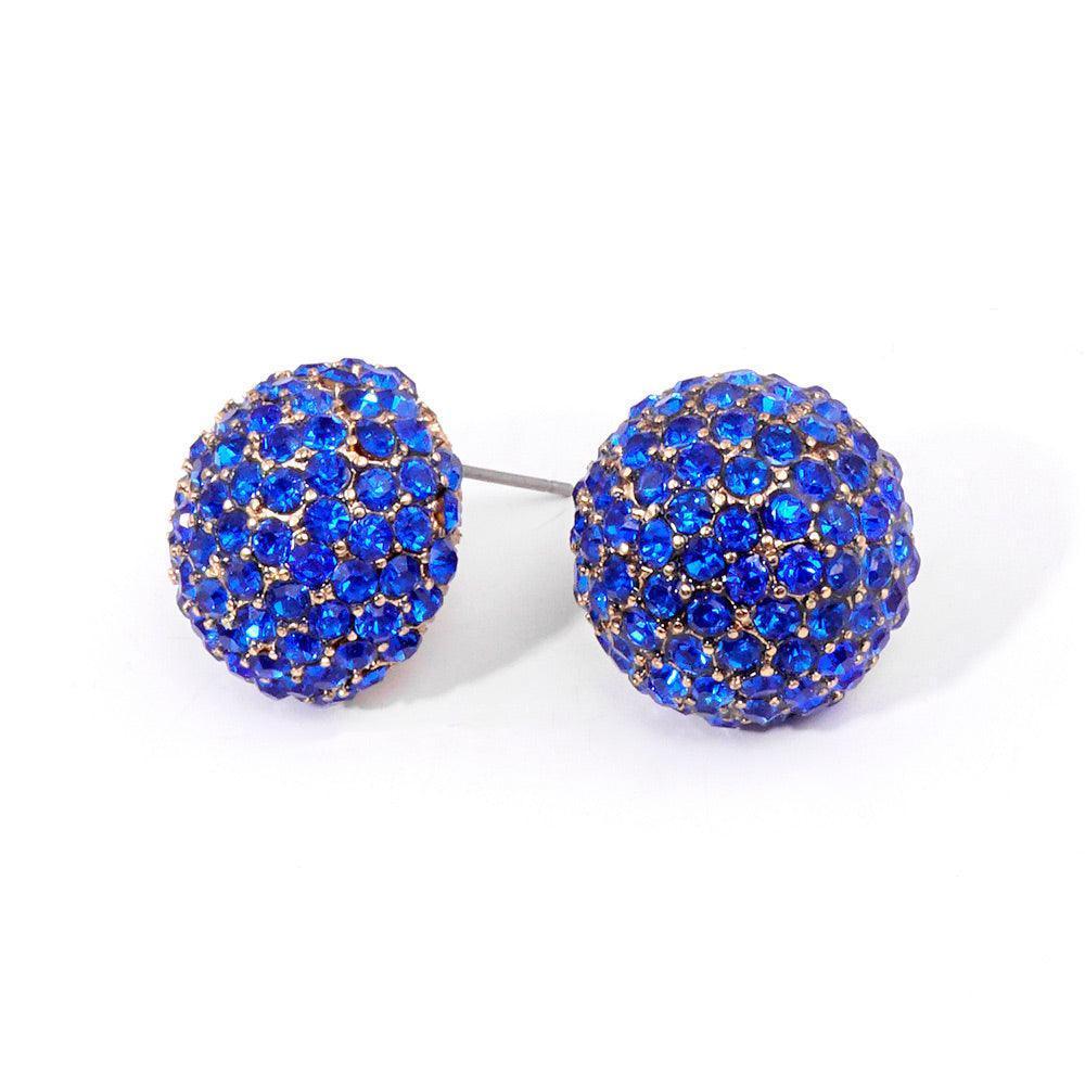 Rhinestone Embellished Dome Stud Evening Earrings - Jewelry Store by Erik Rayo