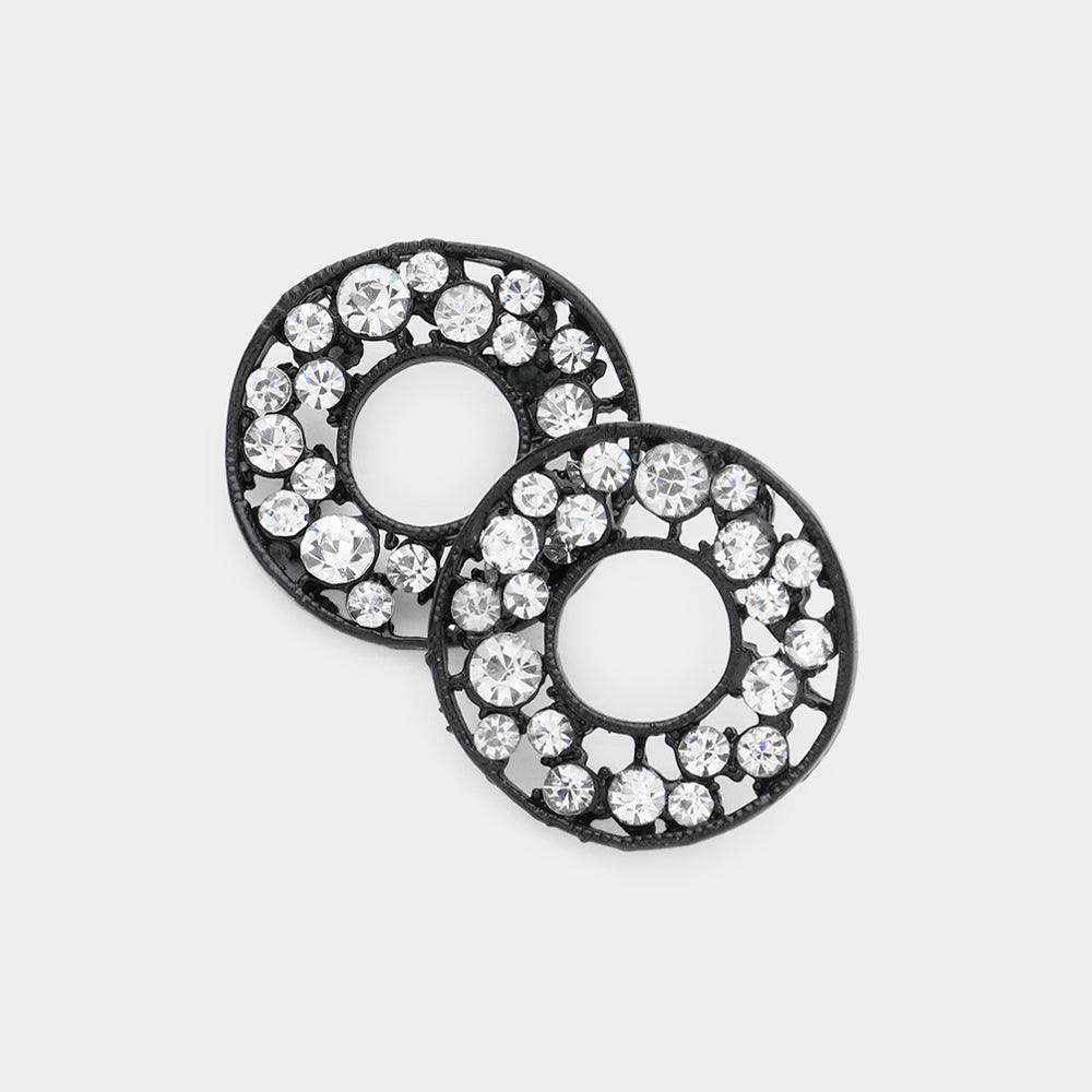 Clear Pave Rhinestone Wheel Earrings - Jewelry Store by Erik Rayo