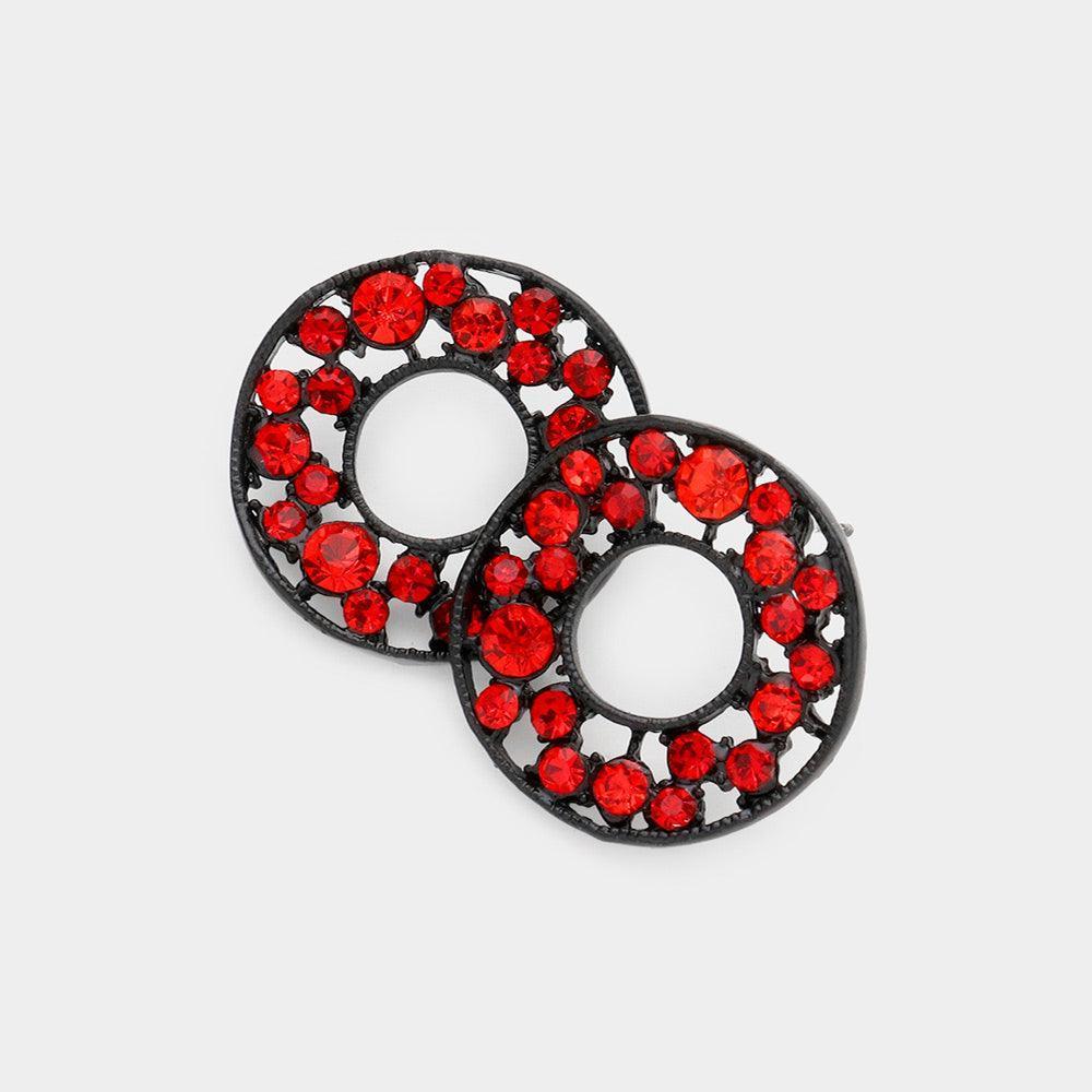 Pave Rhinestone Wheel Earrings - Jewelry Store by Erik Rayo