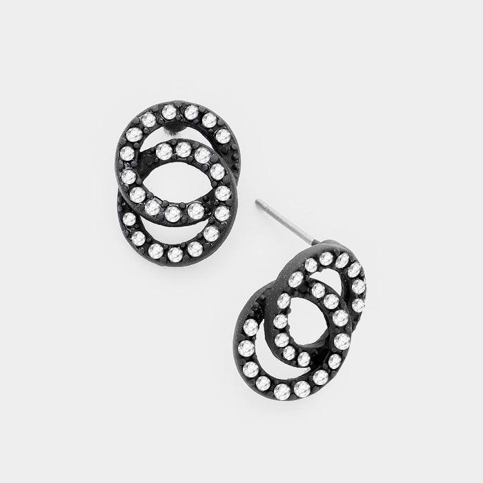 Clear Double Round Stud Earrings - Jewelry Store by Erik Rayo
