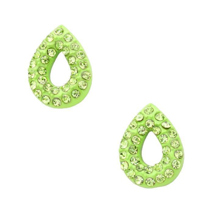 Double row crystal teardrop stud earrings - Jewelry Store by Erik Rayo
