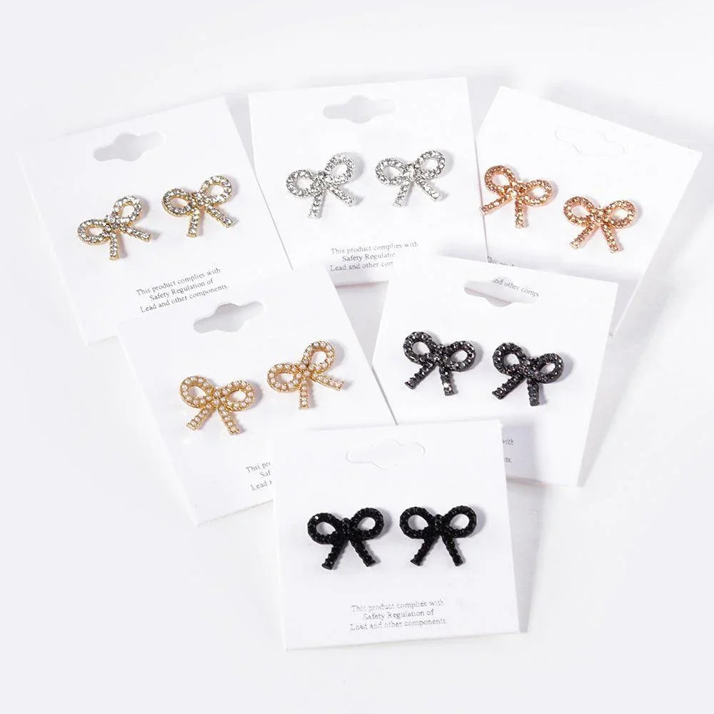 Pearl Ribbon Stud Earrings - Jewelry Store by Erik Rayo