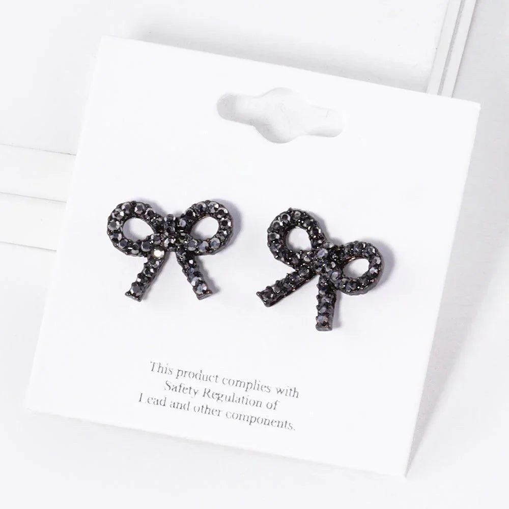 Pearl Ribbon Stud Earrings - Jewelry Store by Erik Rayo