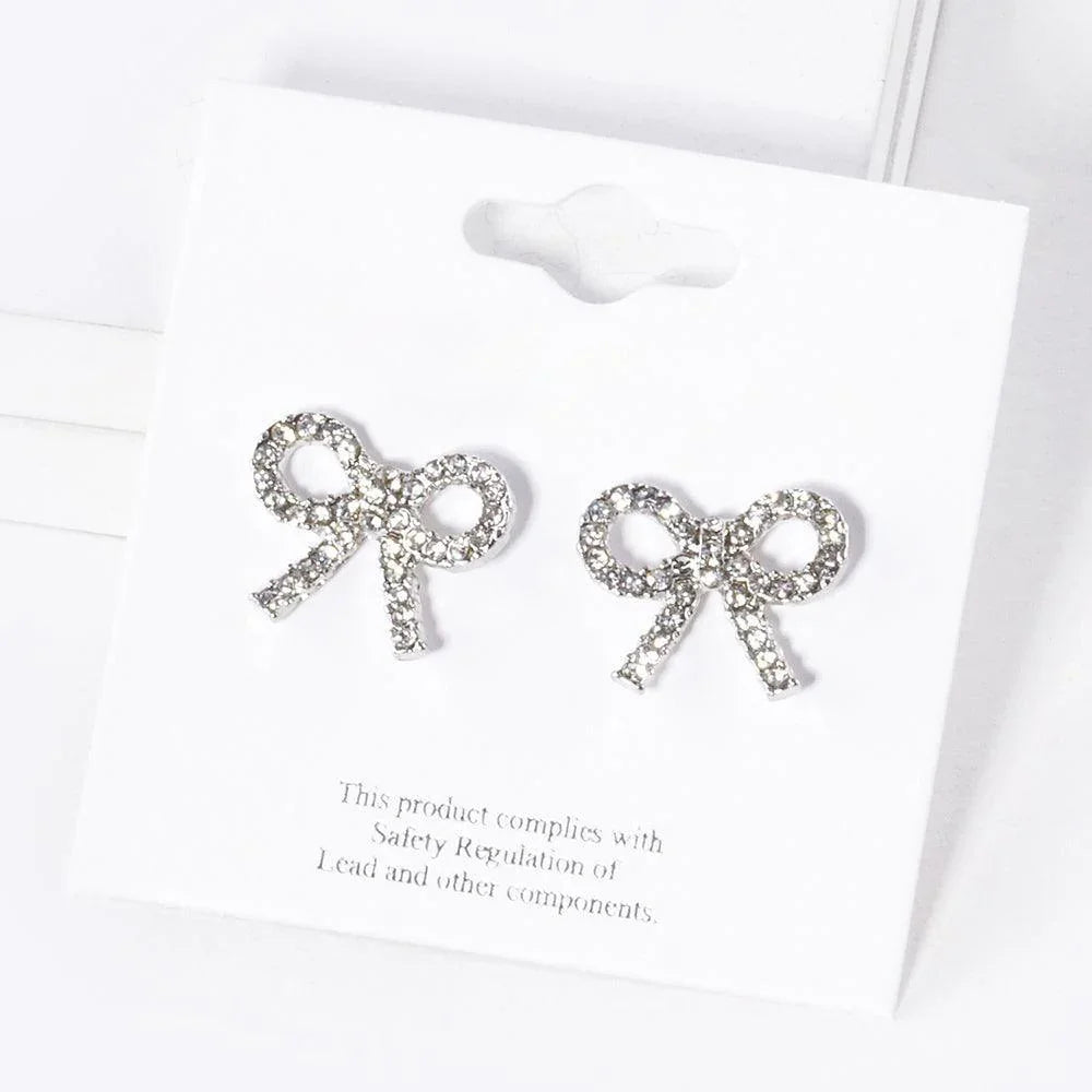 Pearl Ribbon Stud Earrings - Jewelry Store by Erik Rayo
