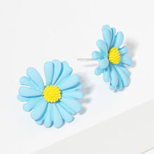 Load image into Gallery viewer, Silver Gold Dipped Bloom Flower Stud Earrings
