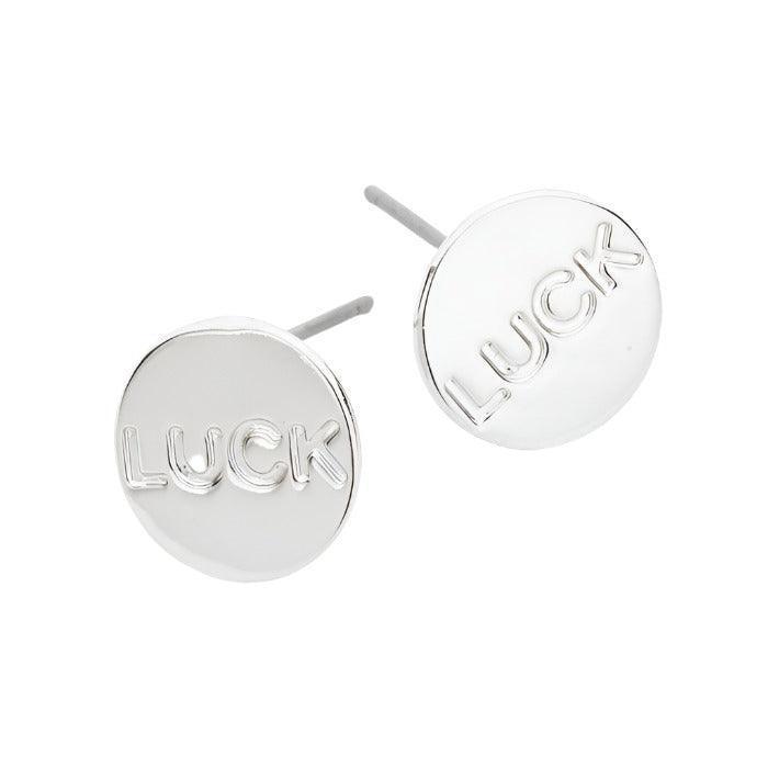 Luck Disk Stud Earrings - Jewelry Store by Erik Rayo