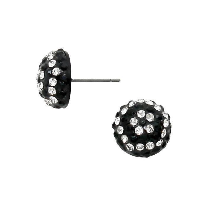 Clear Crystal shamballa dome stud earrings - Jewelry Store by Erik Rayo