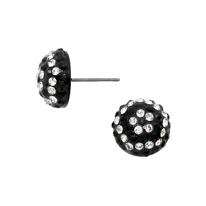 Clear Crystal shamballa dome stud earrings