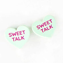 Load image into Gallery viewer, Sweet Talk Message Heart Stud Earrings
