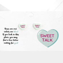 Load image into Gallery viewer, Sweet Talk Message Heart Stud Earrings
