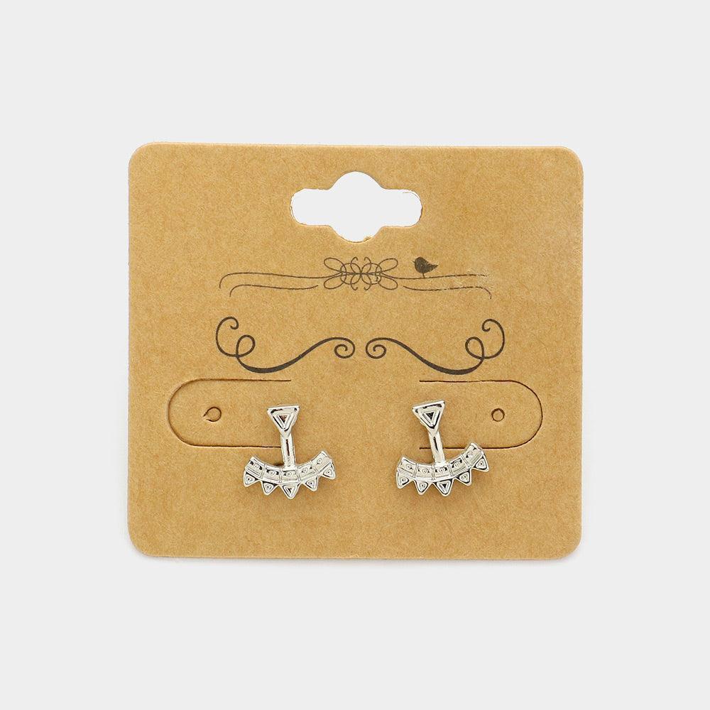 Metal aztec pattern stud earrings - Jewelry Store by Erik Rayo