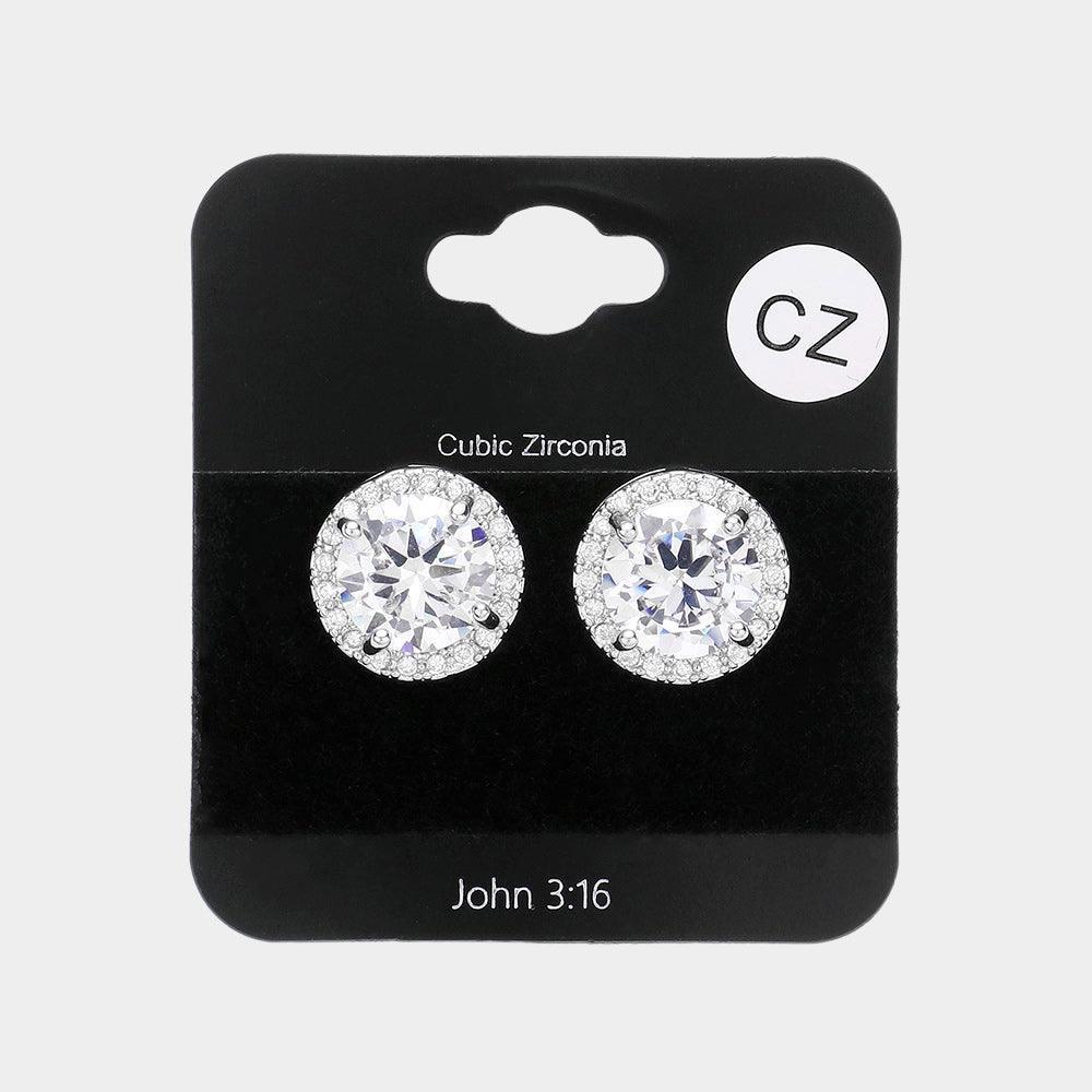 CZ Round Stud Evening Earrings - Jewelry Store by Erik Rayo