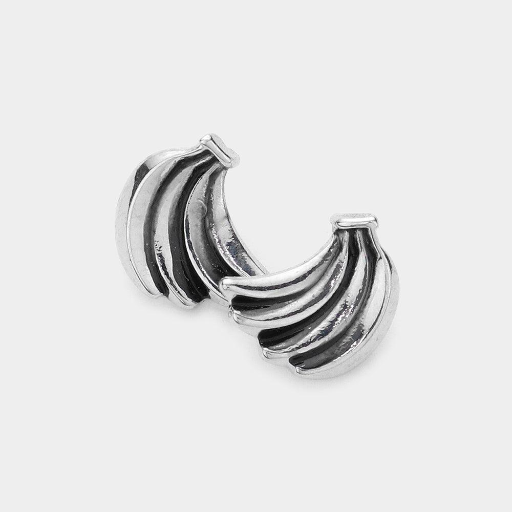 Vintage Banana Metal Stud Earrings - Jewelry Store by Erik Rayo