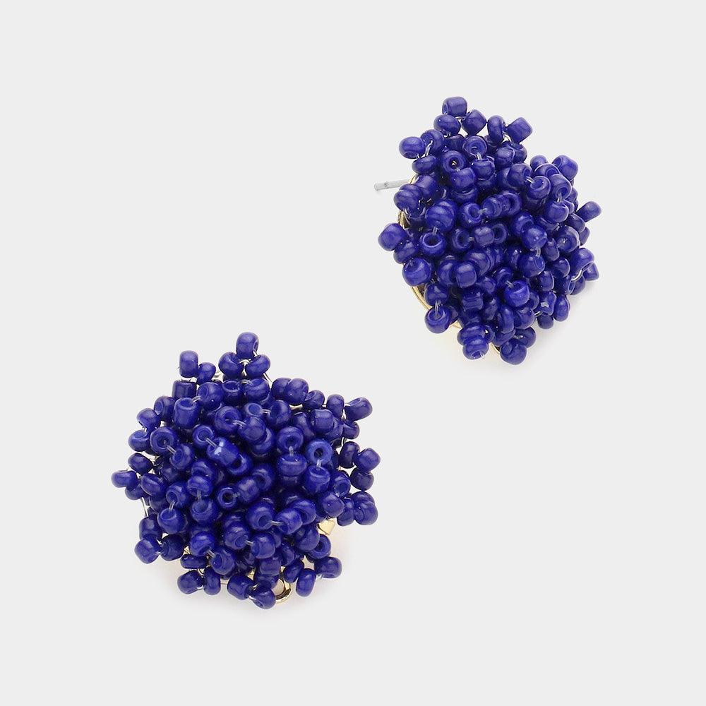 Seed Bead Cluster Stud Earrings - Jewelry Store by Erik Rayo