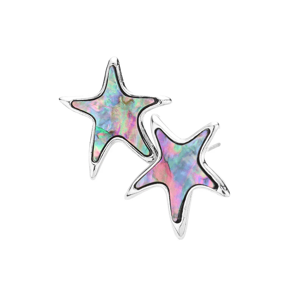 Abalone Starfish Stud Earrings - Jewelry Store by Erik Rayo