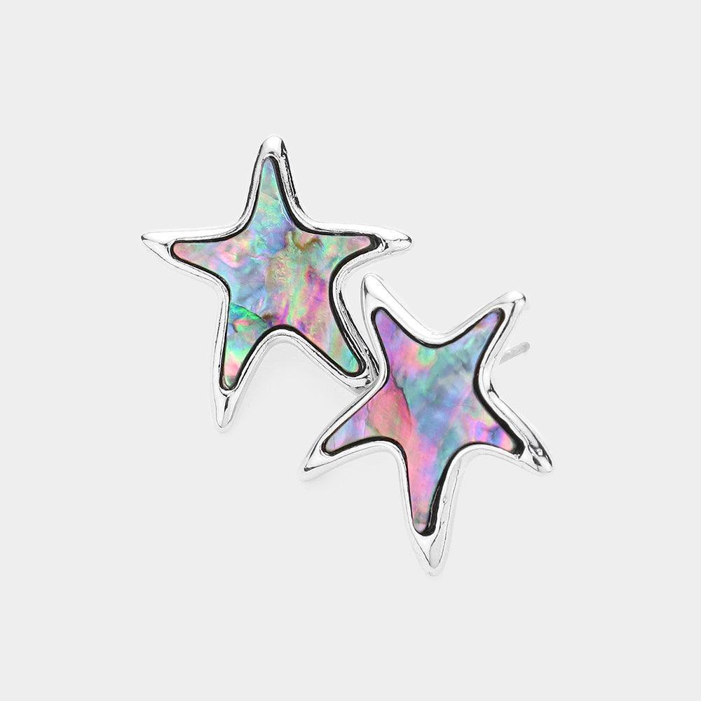 Abalone Starfish Stud Earrings - Jewelry Store by Erik Rayo