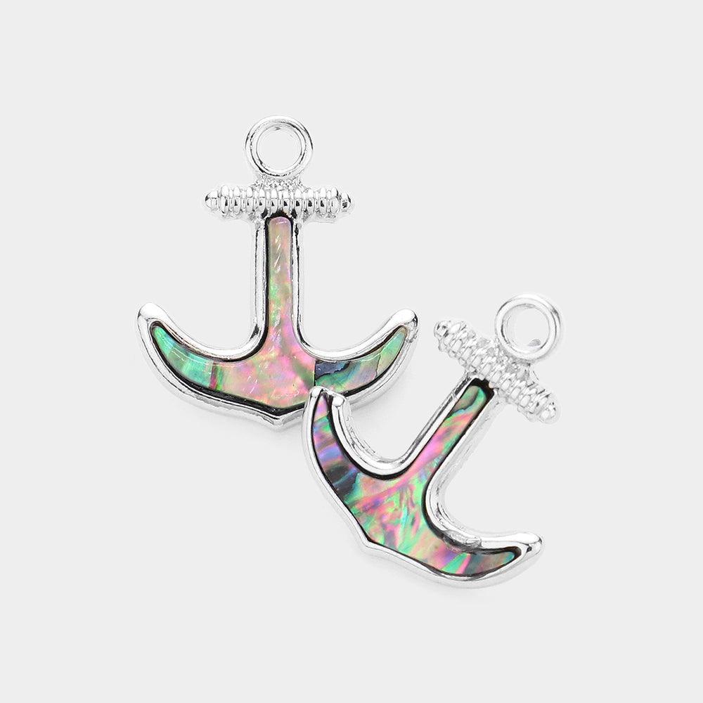 Abalone Anchor Stud Earrings - Jewelry Store by Erik Rayo