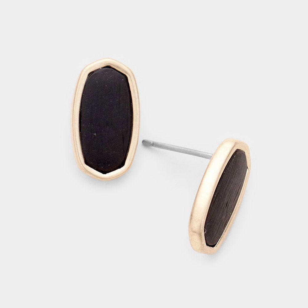 Gold Two Tone Metal Stud Earrings - Jewelry Store by Erik Rayo