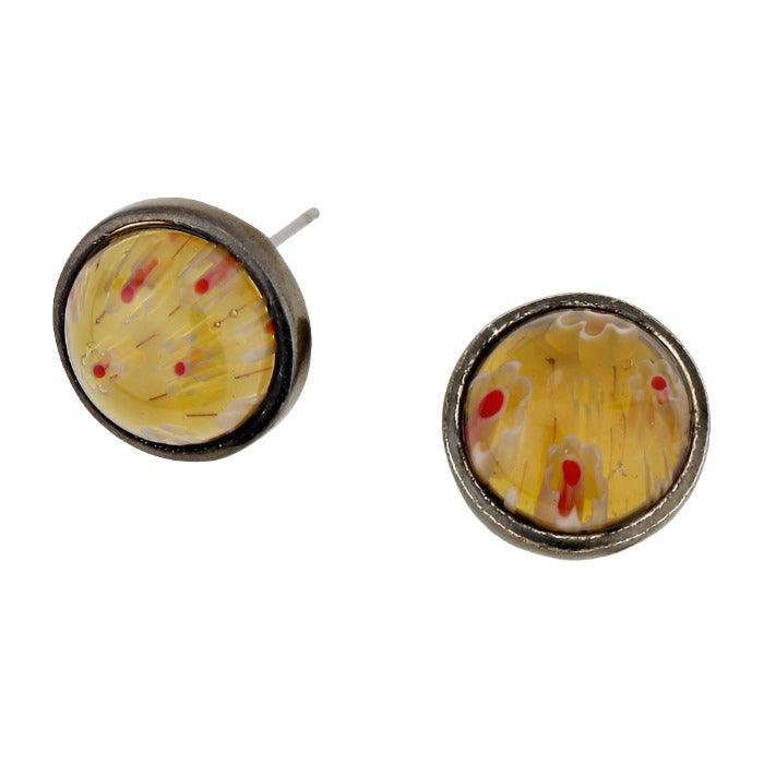 Hematite Round Stud Earrings - Jewelry Store by Erik Rayo