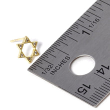 Load image into Gallery viewer, Silver Gold Dipped Stone Pointed Star Of David Stud Earrings
