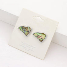 Load image into Gallery viewer, South Carolina State Map Abalone Stud Earrings
