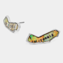 Load image into Gallery viewer, California State Map Abalone Stud Earrings
