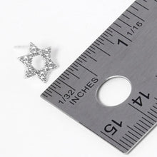 Load image into Gallery viewer, Silver White old Dipped CZ Stone Paved Star Of David Stud Earrings
