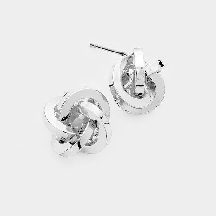 Metal Knot Stud Earrings - Jewelry Store by Erik Rayo
