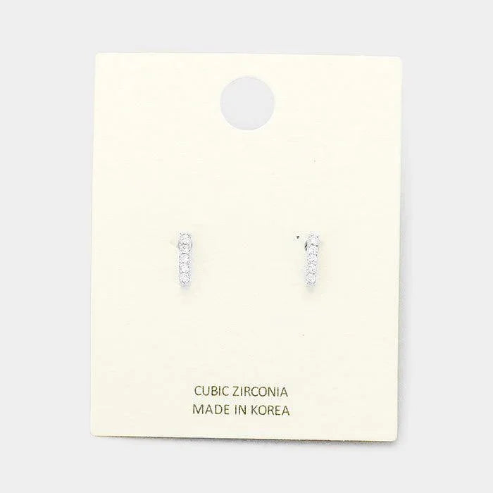Clear 'I' Cubic Zirconia Monogram Stud Earrings - Jewelry Store by Erik Rayo