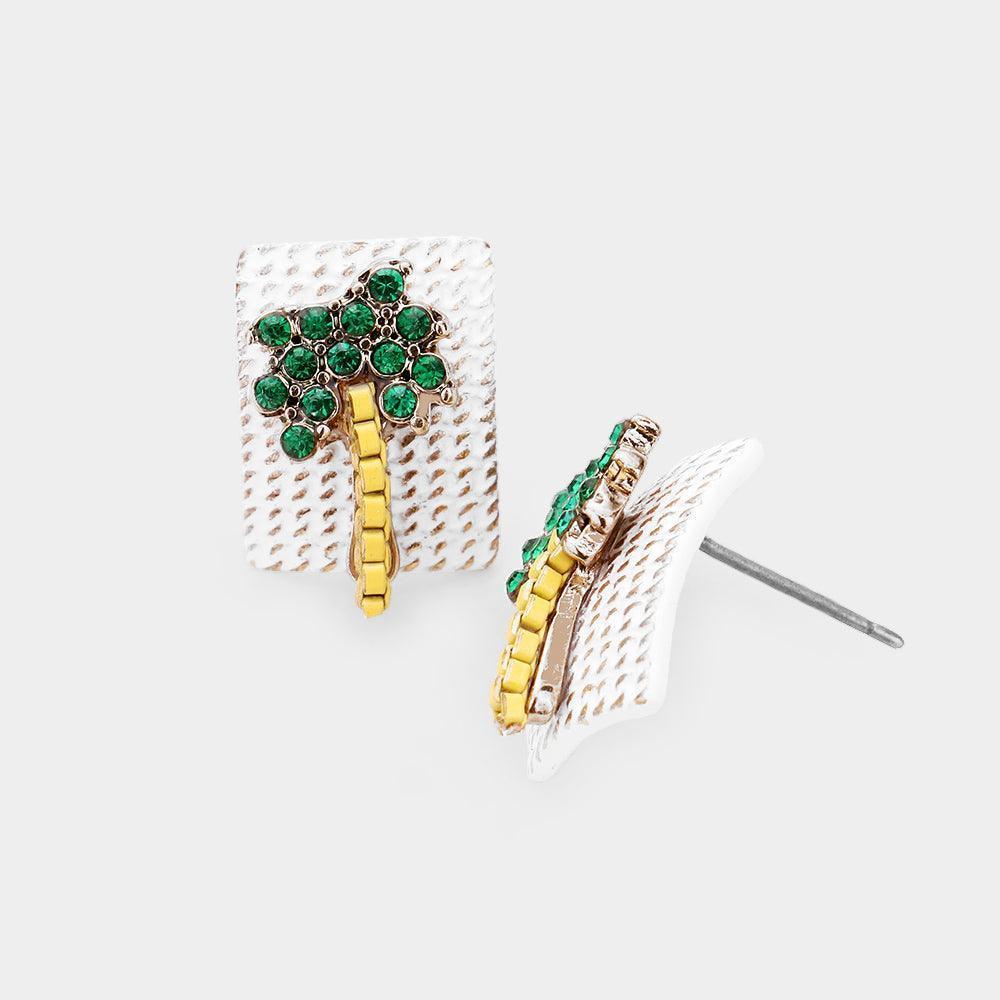 Yellow Tropical Stud Earrings - Jewelry Store by Erik Rayo