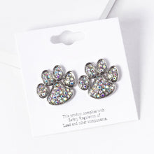 Load image into Gallery viewer, Stone Paved Paw Stud Earrings
