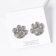 Load image into Gallery viewer, Stone Paved Paw Stud Earrings
