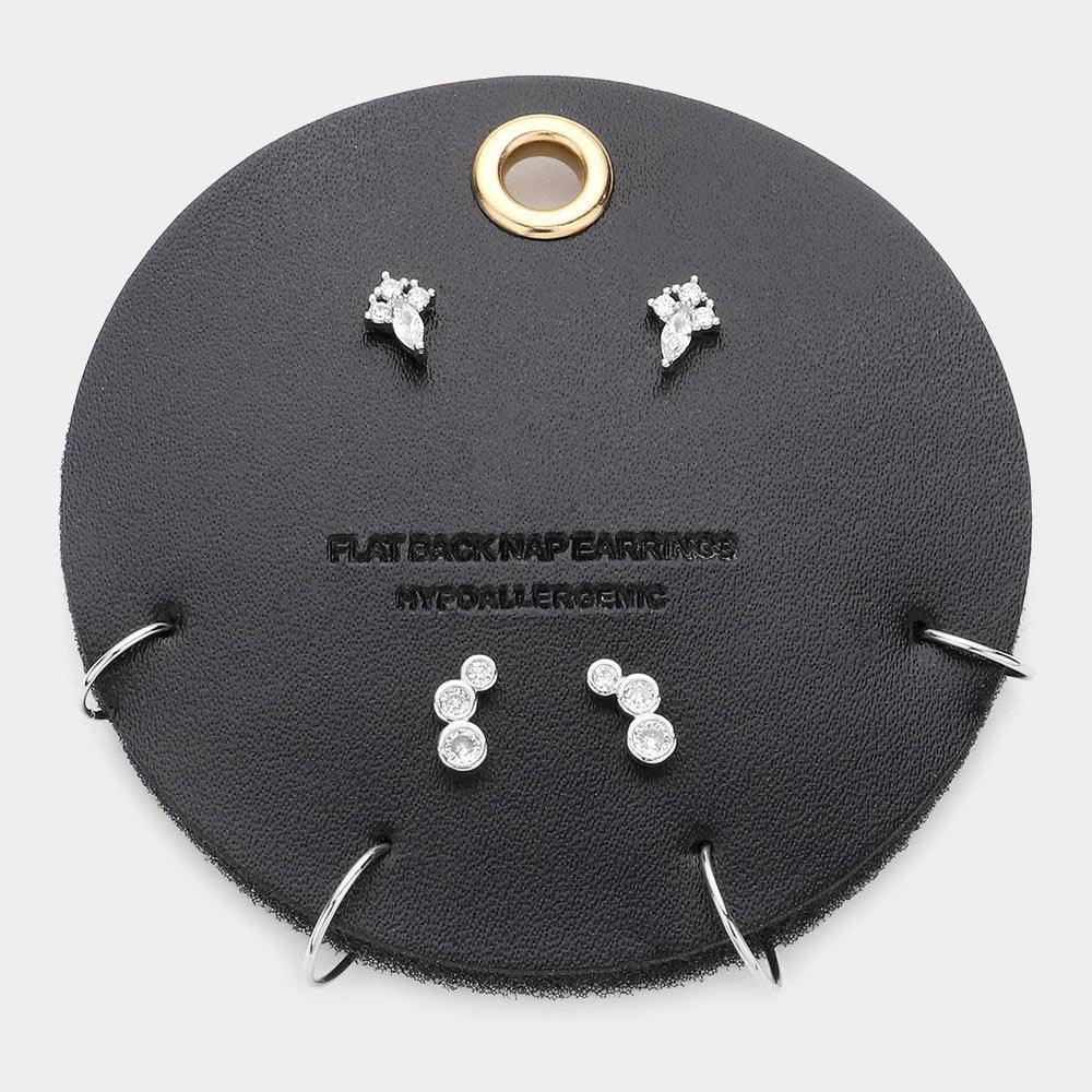 Silver Bubble Stone Endless Hoop 4Pairs Earrings - Jewelry Store by Erik Rayo
