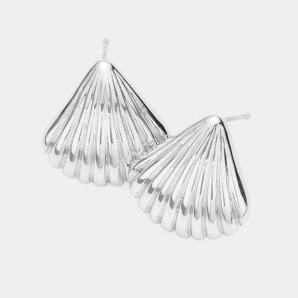 Metal Shell Stud Earrings - Jewelry Store by Erik Rayo