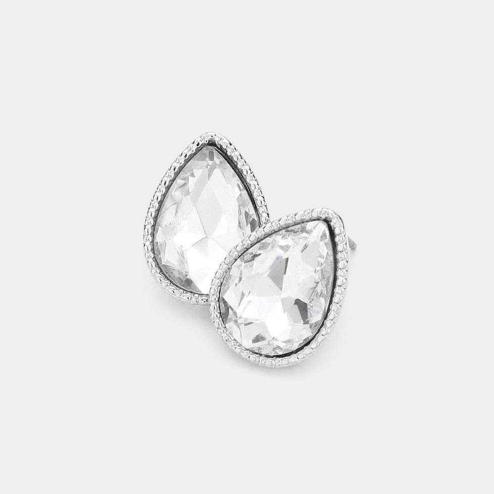 Teardrop Stone Stud Earrings - Jewelry Store by Erik Rayo