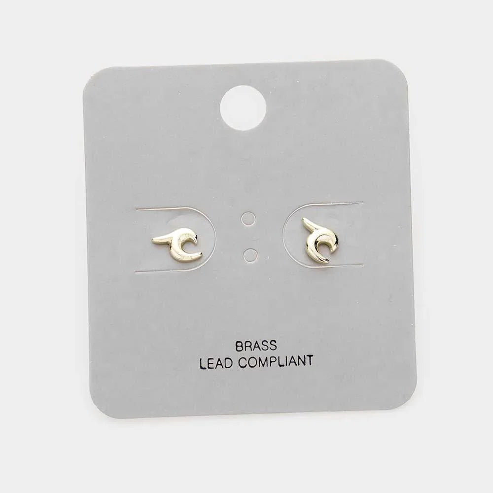 Gold Brass Metal Stud Earrings - Jewelry Store by Erik Rayo
