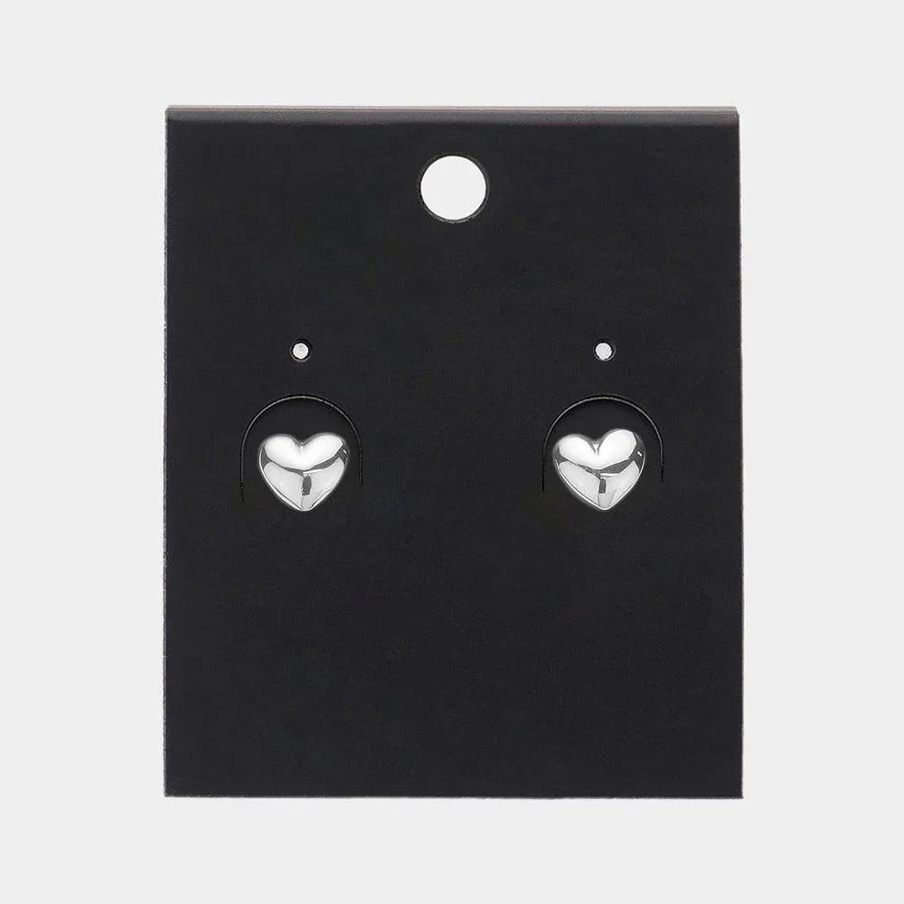 Metal Heart Stud Earrings - Jewelry Store by Erik Rayo