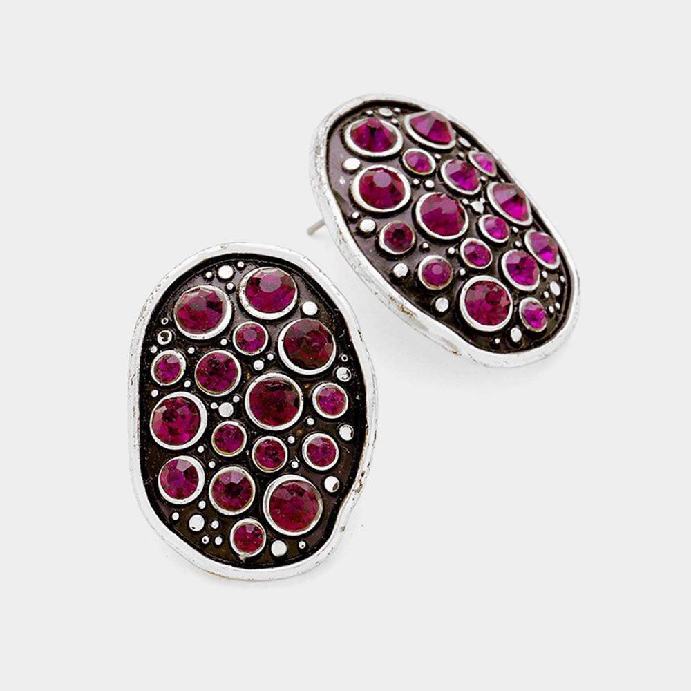 Amethyst Crystal bubble plate earrings - Jewelry Store by Erik Rayo