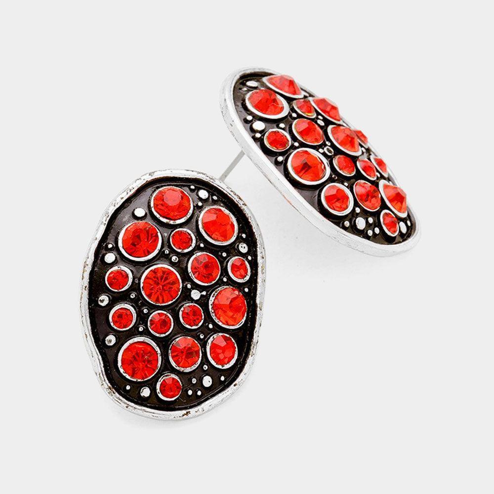 Crystal bubble plate earrings - Jewelry Store by Erik Rayo